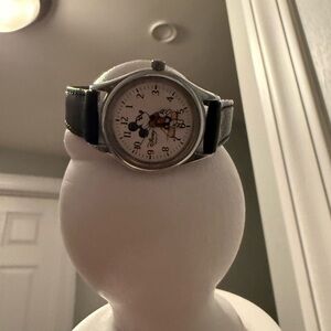 Disney Mickey Mouse Silver Watch with Black Strap